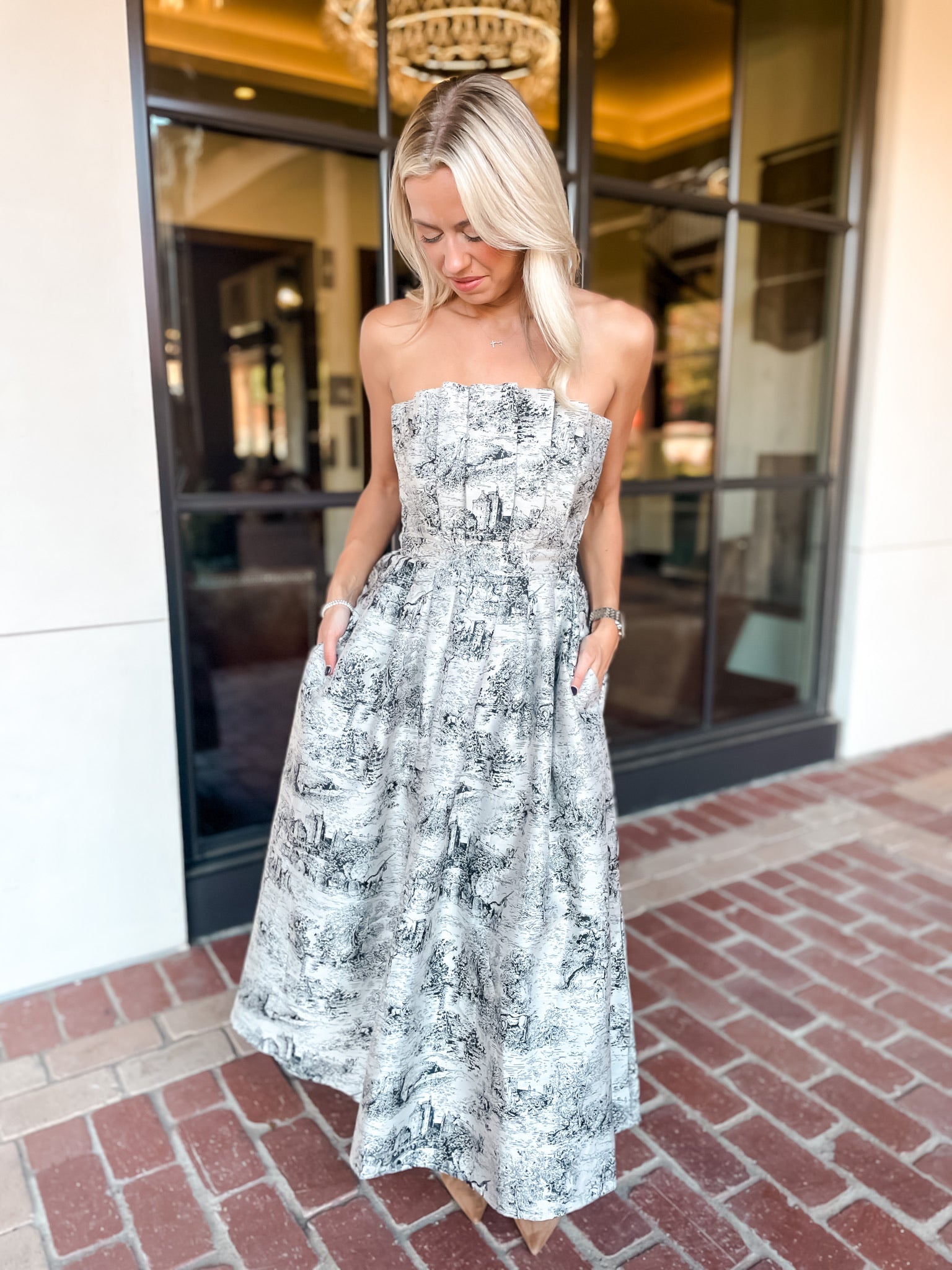 English Toile Dress - Taupe