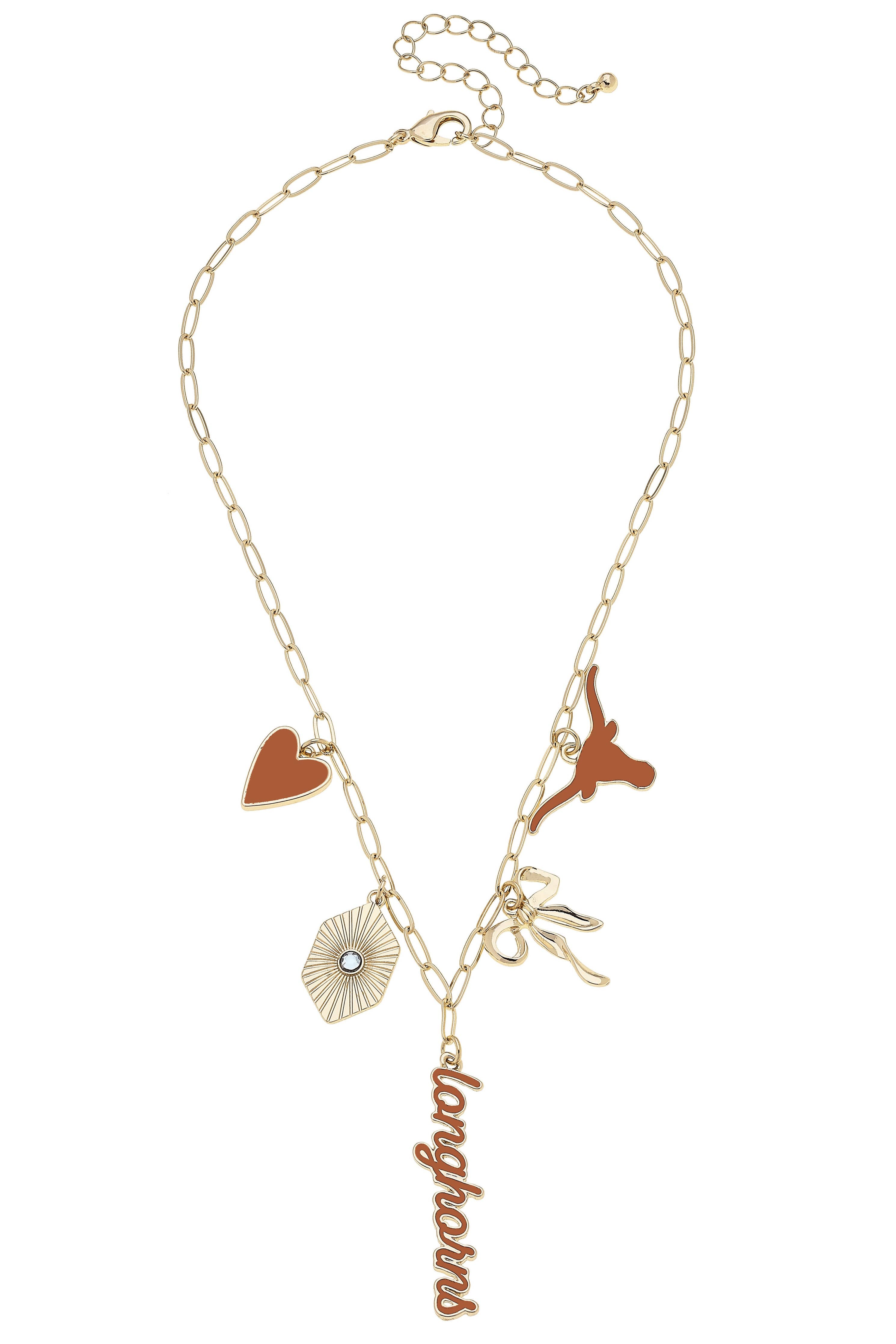 Texas Longhorns Paper Clip Charm Necklace