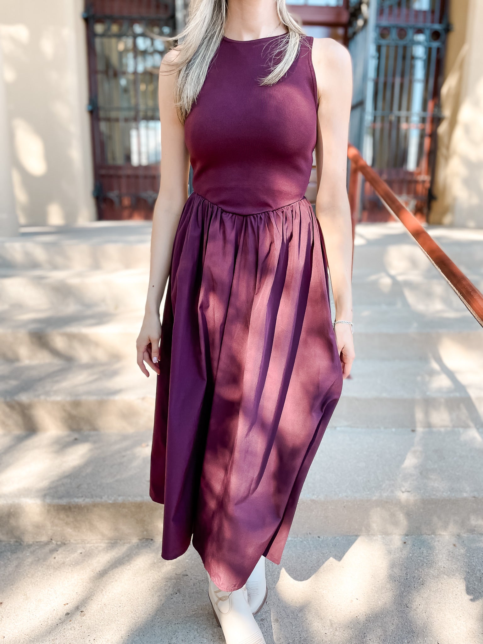 Oxblood Midi Dress