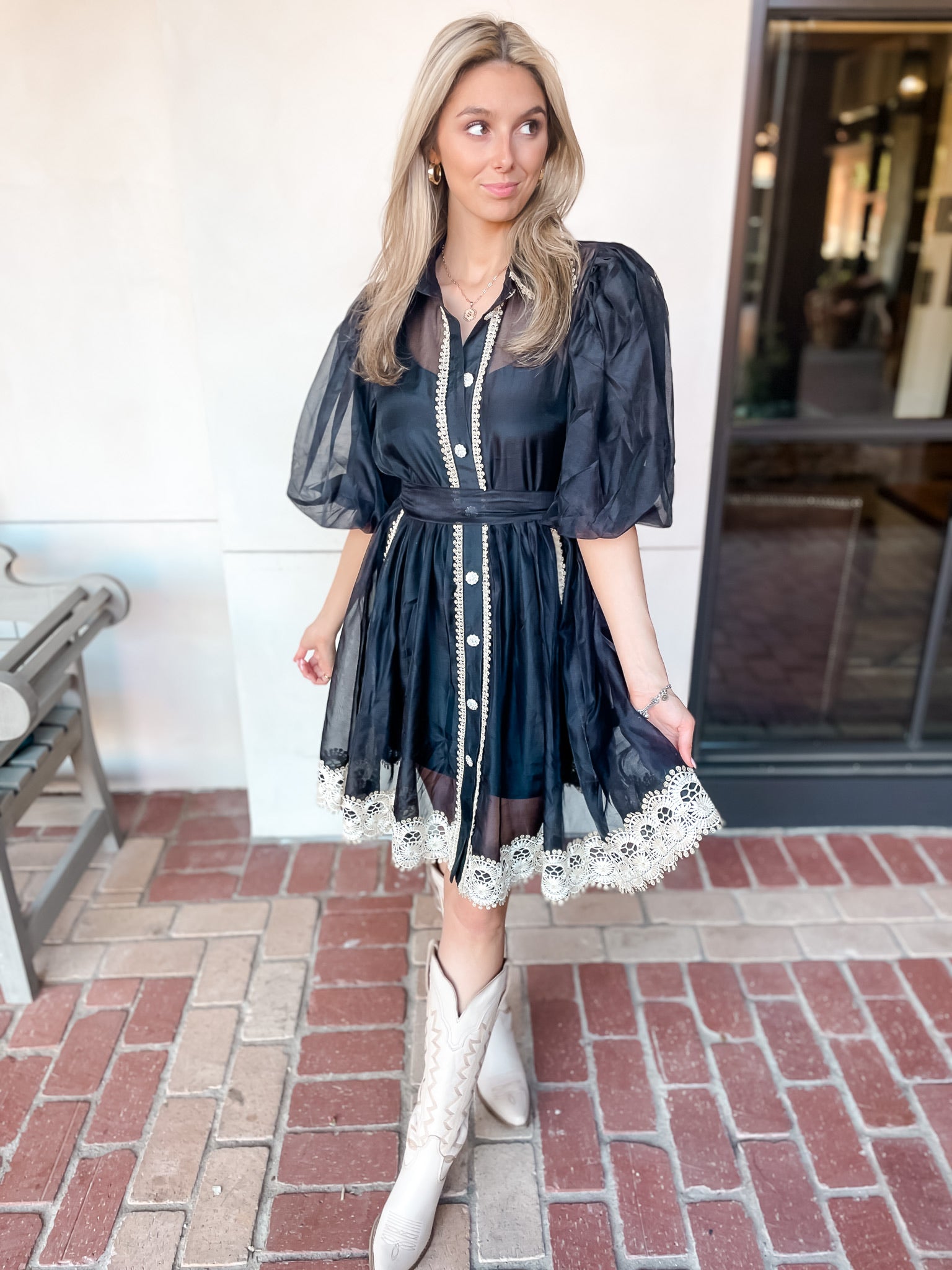 Starlight Sheer Dress - Black