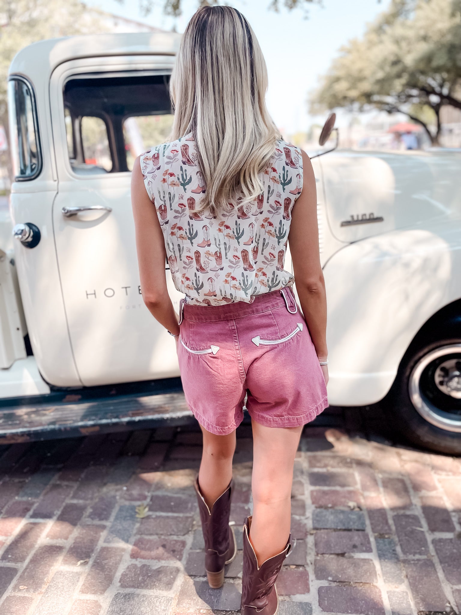 Boots & Cactus Sleeveless Tie Top