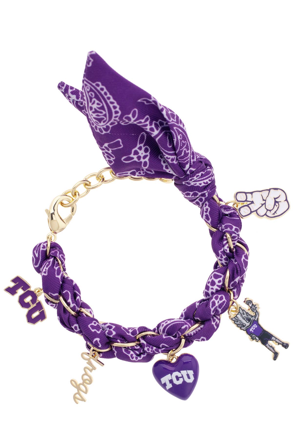 TCU Bandana Charm Bracelet