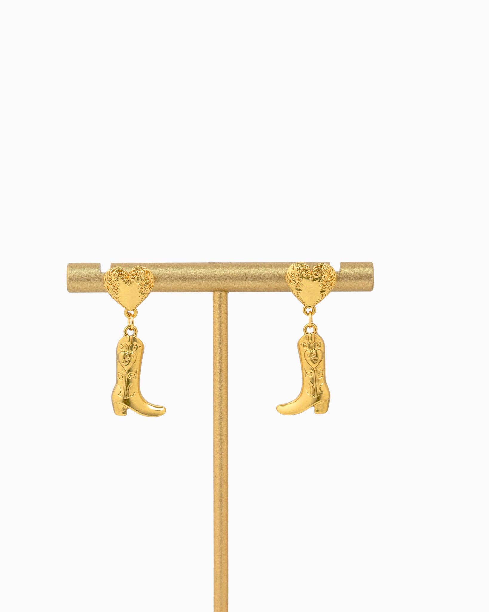 Western Heart Boot Drop Earrings