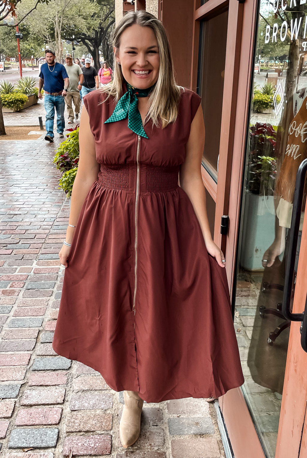 Zip Me Up Dress - Brown