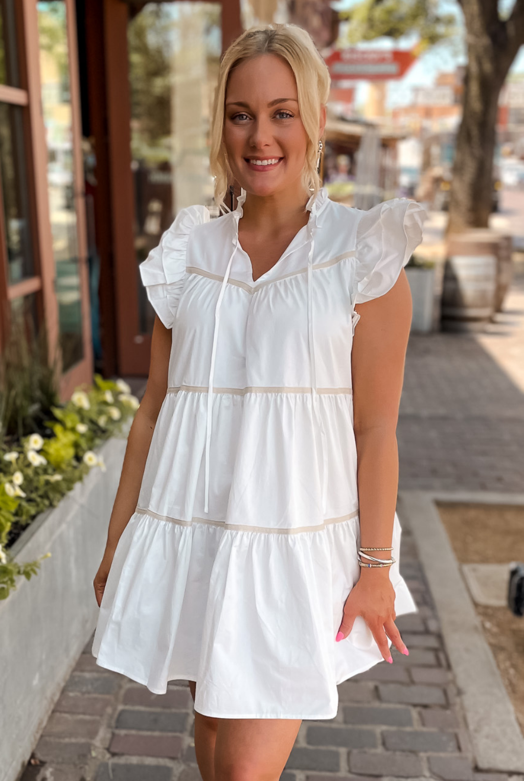 Lena Sleeveless Dress - White