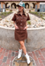 Double Pocket Denim Dress - Brown - Tucker Brown
