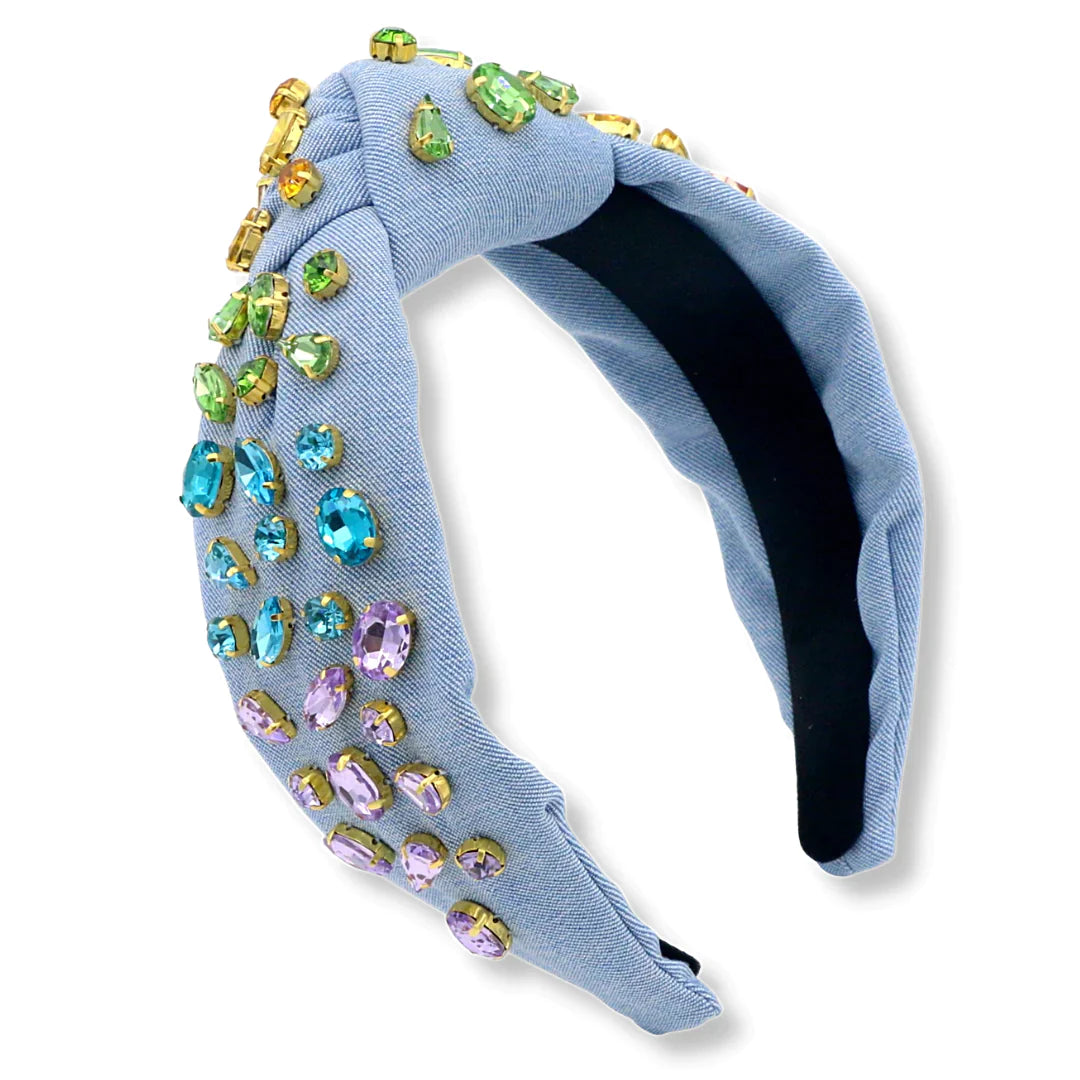 Rainbow Crystal Headband - Chambray