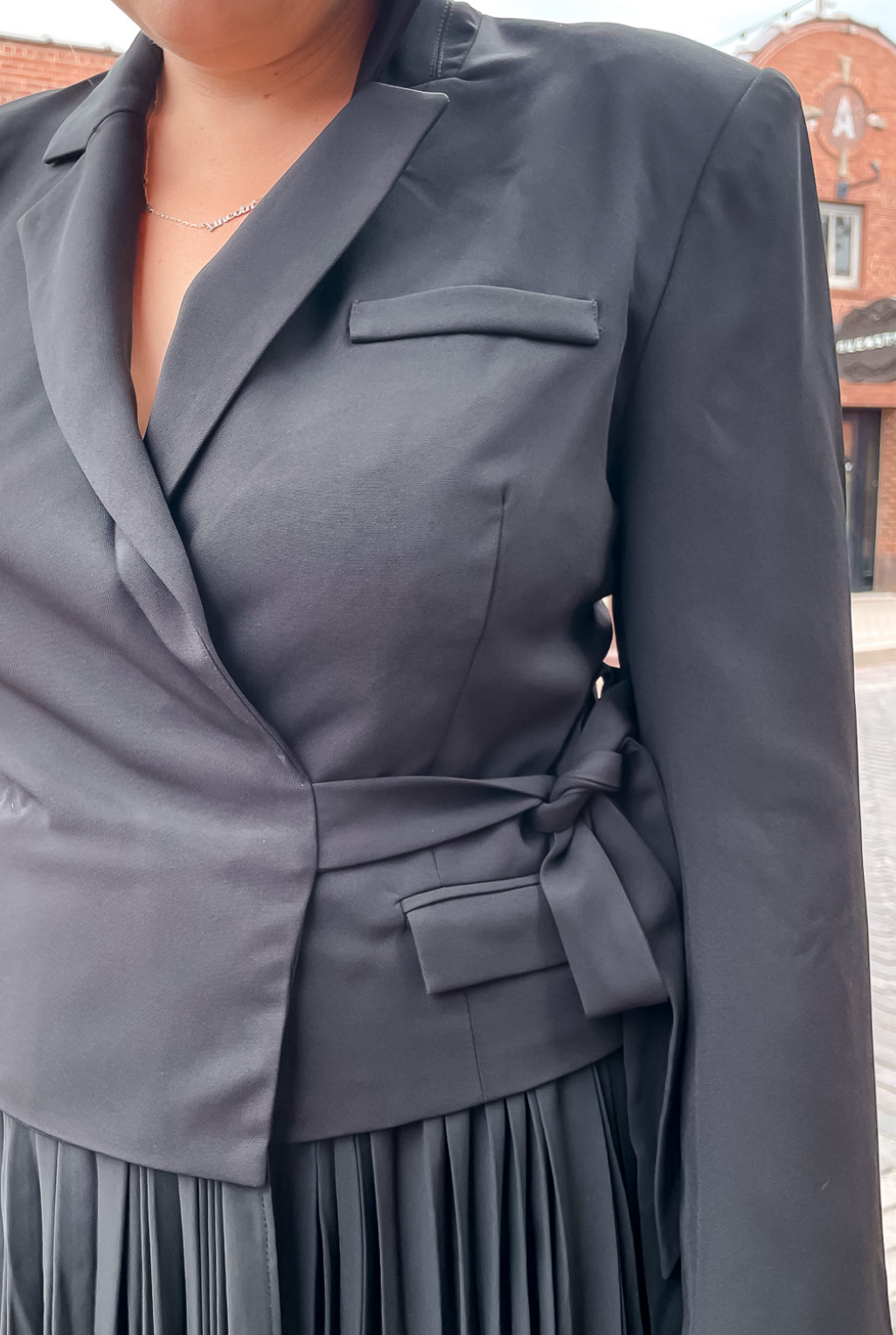 Astr - Sekani Tuxedo Coat Dress