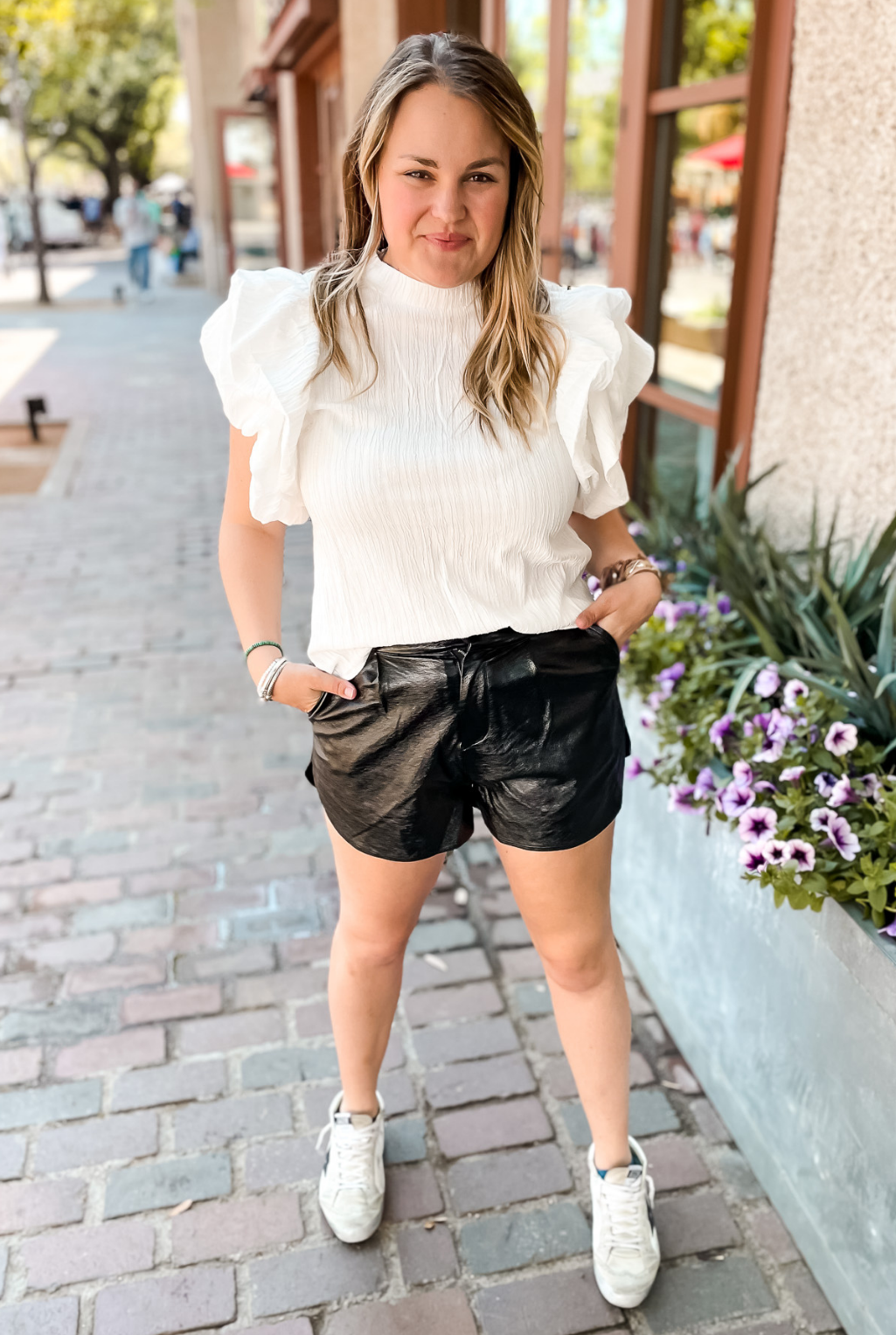 Flutter Sleeve Top - White