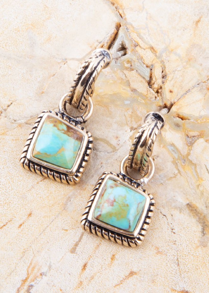 Roped Around Earrings - Turquoise