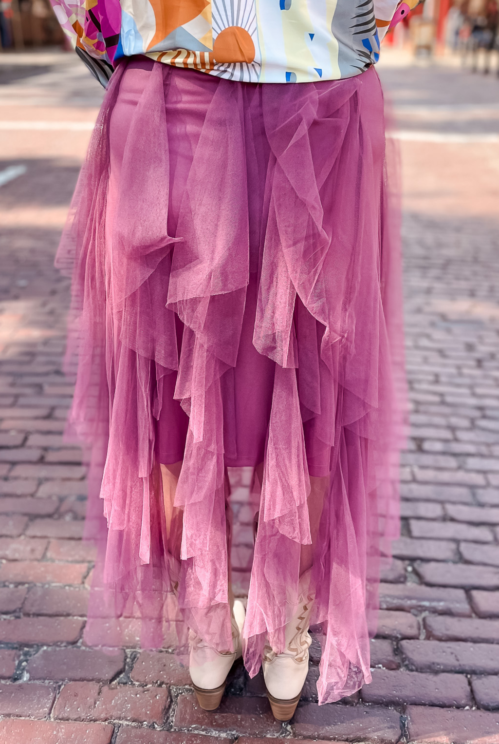 Fairy Mesh Maxi Skirt - Mauve