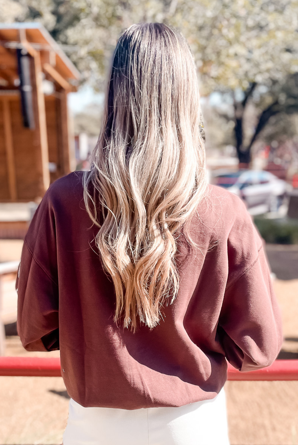 Boot Top Stitch Sweatshirt - Brown