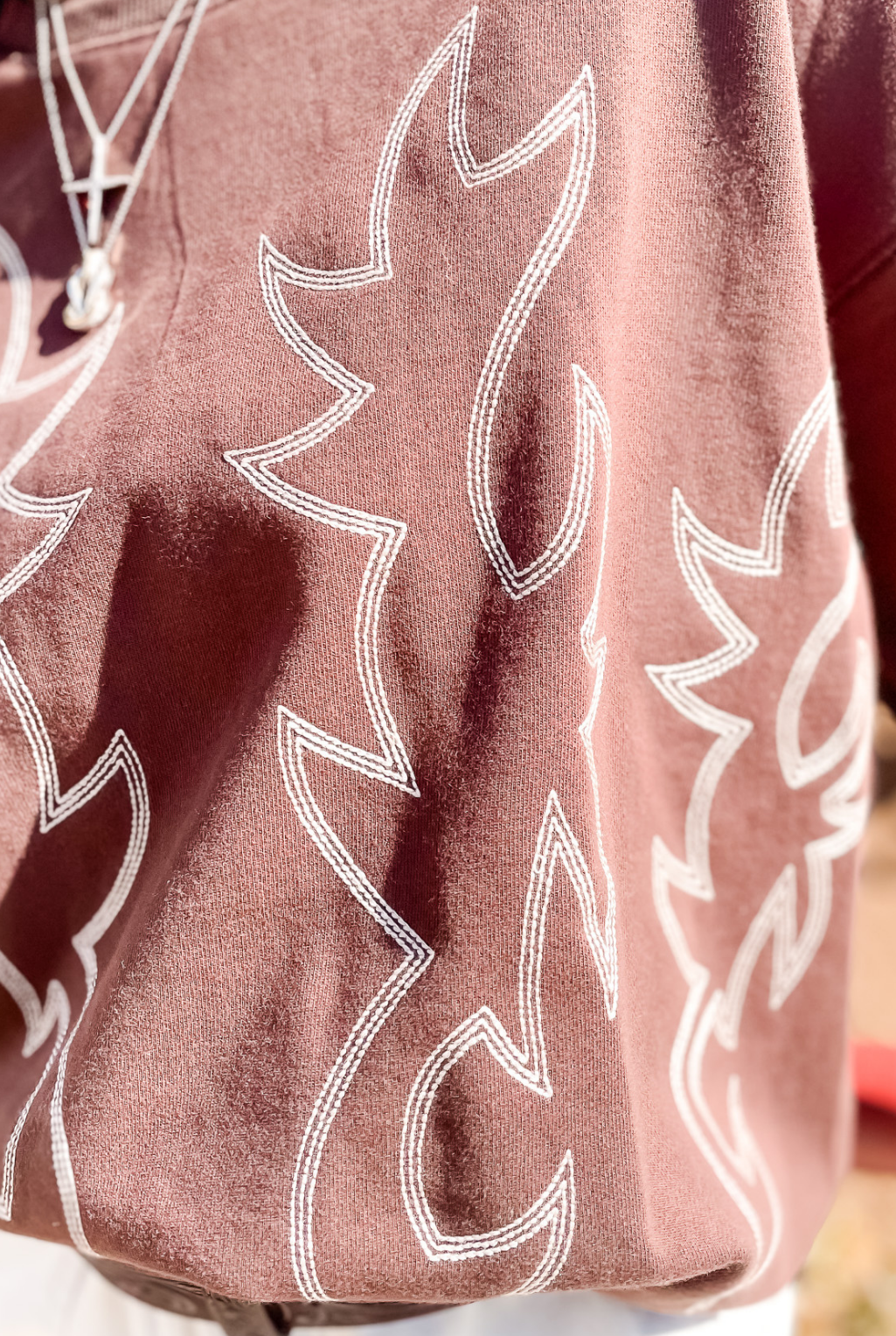 Boot Top Stitch Sweatshirt - Brown