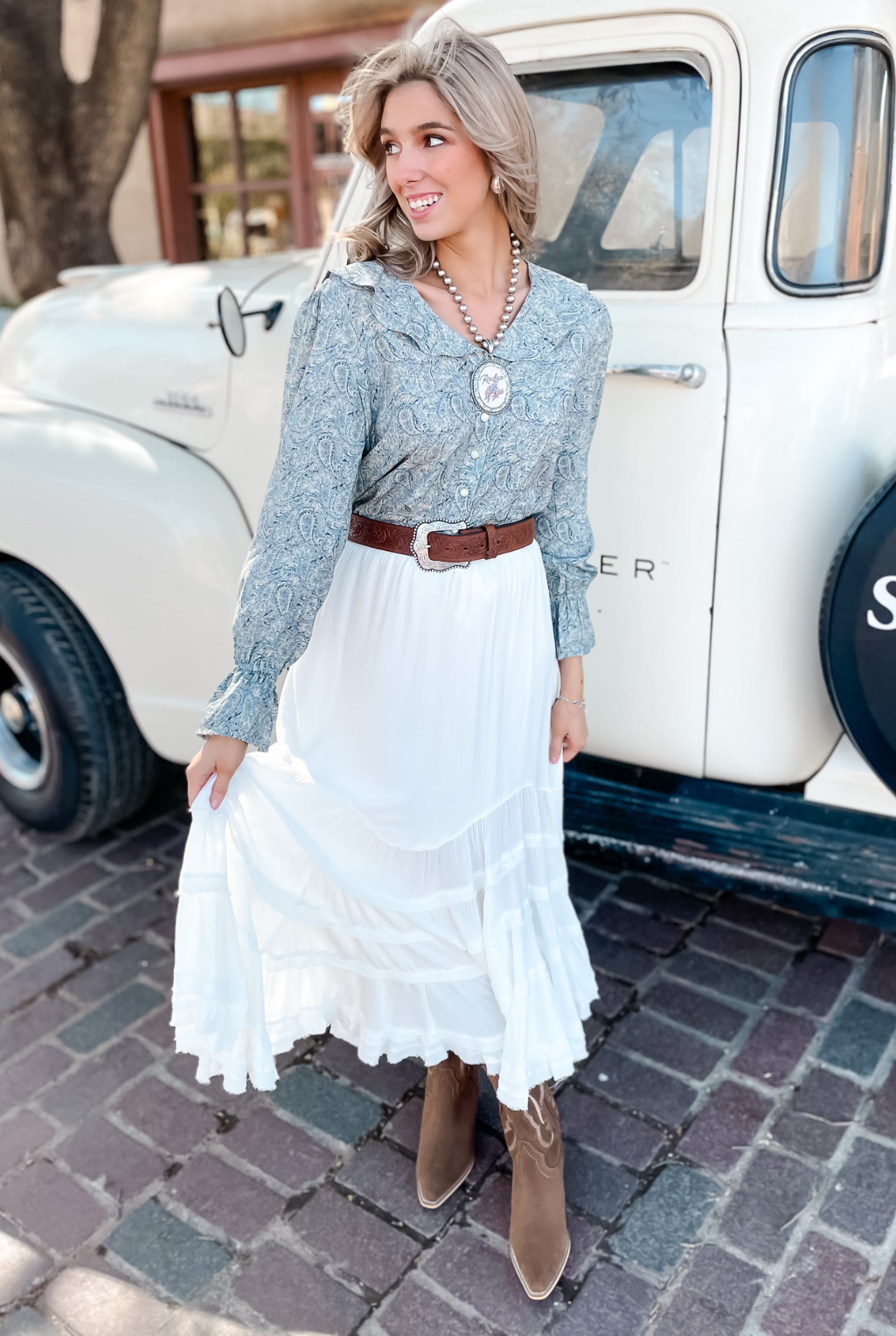 Wave Tiered Skirt - Off White