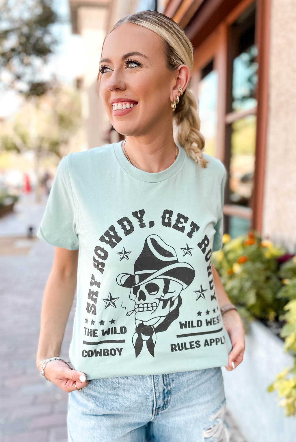 Say Howdy - Get Rowdy T-Shirt - Sage