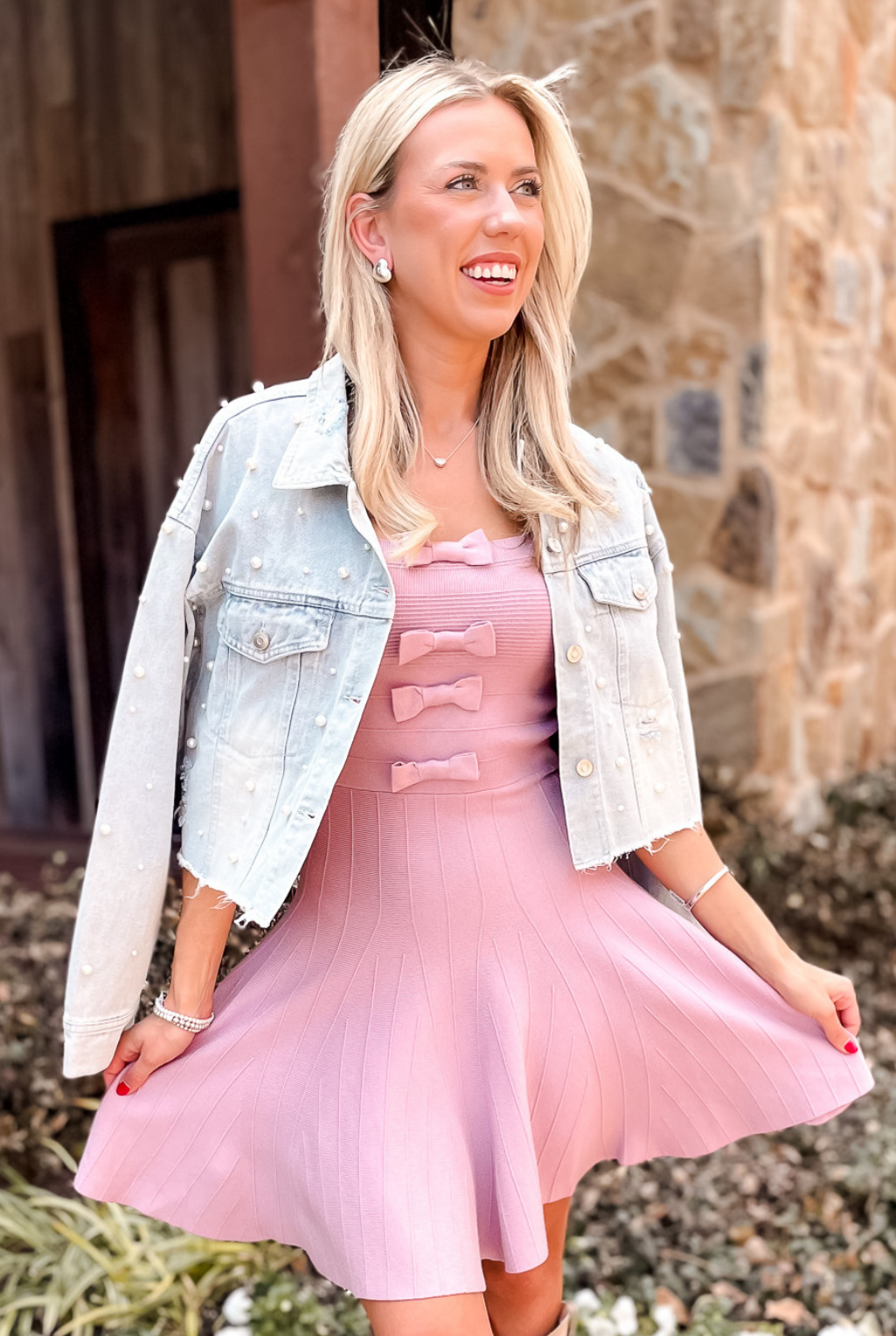 Bows In A Row Knit Dress