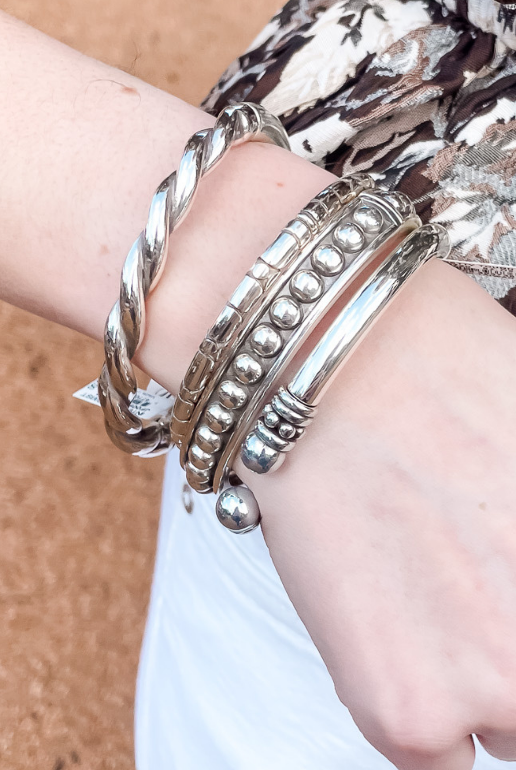 Pretty Tough Studded Hinged Bangle