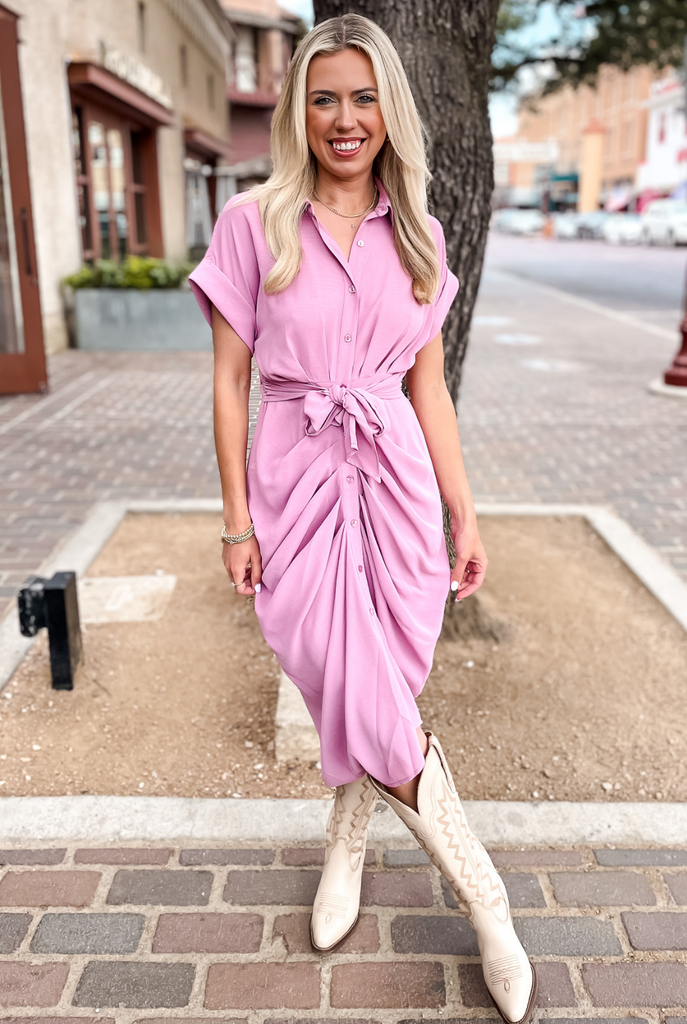 Rocco Tie Satin Dress - cloudMサイズ Steve Madden - Tori Tie Dress - Mauve — Tucker Brown