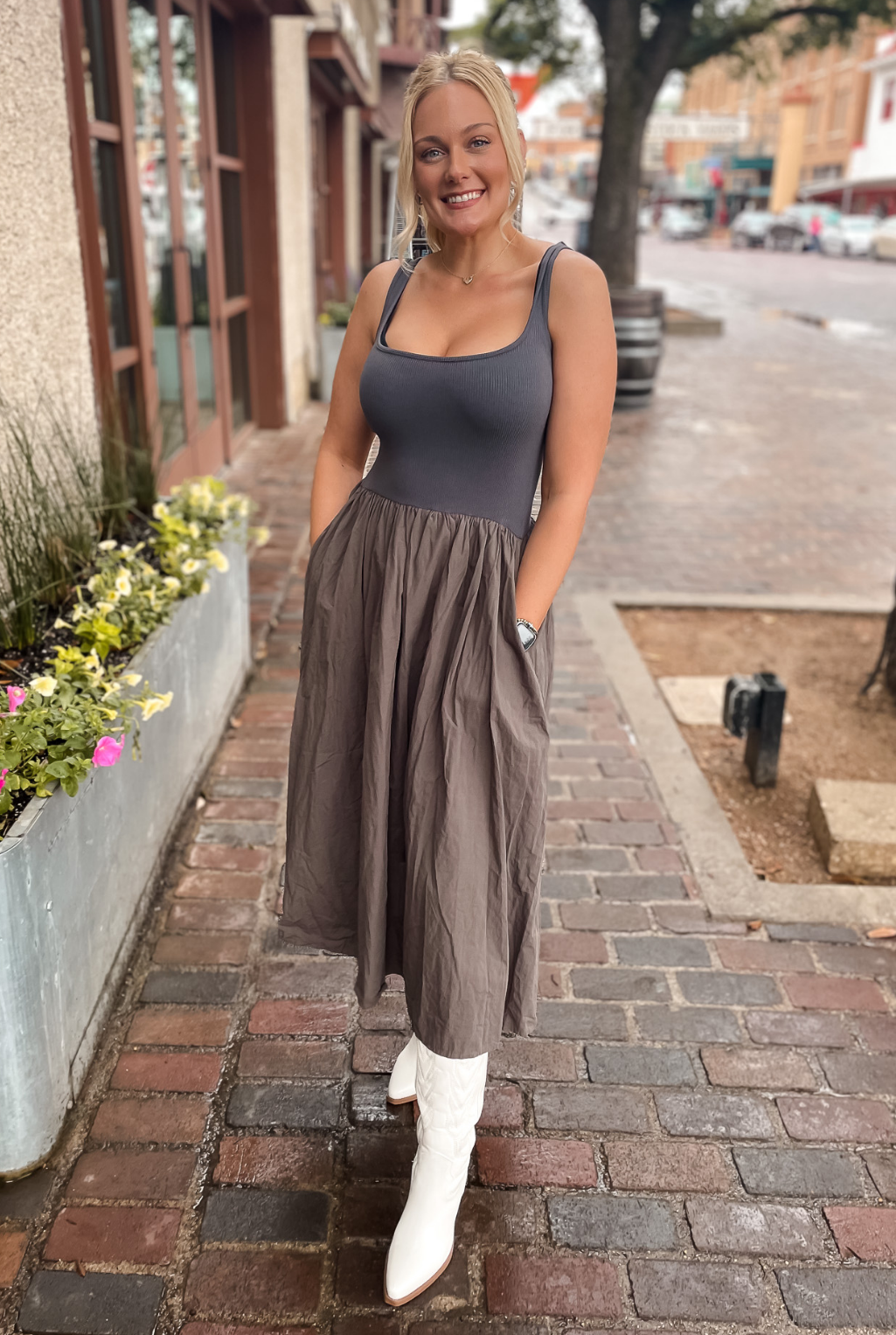 Bebe Tank Dress - Grey