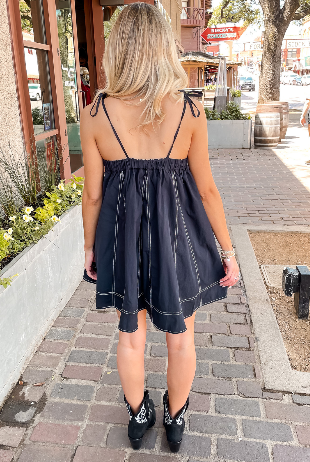 Top Stitch Denim Dress