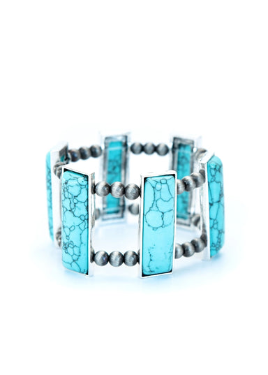 Bar Stretch Bracelet - Turquoise - Tucker Brown