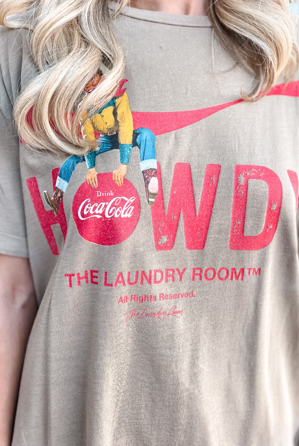 Howdy Coke Oversized Tee - Camel Gold