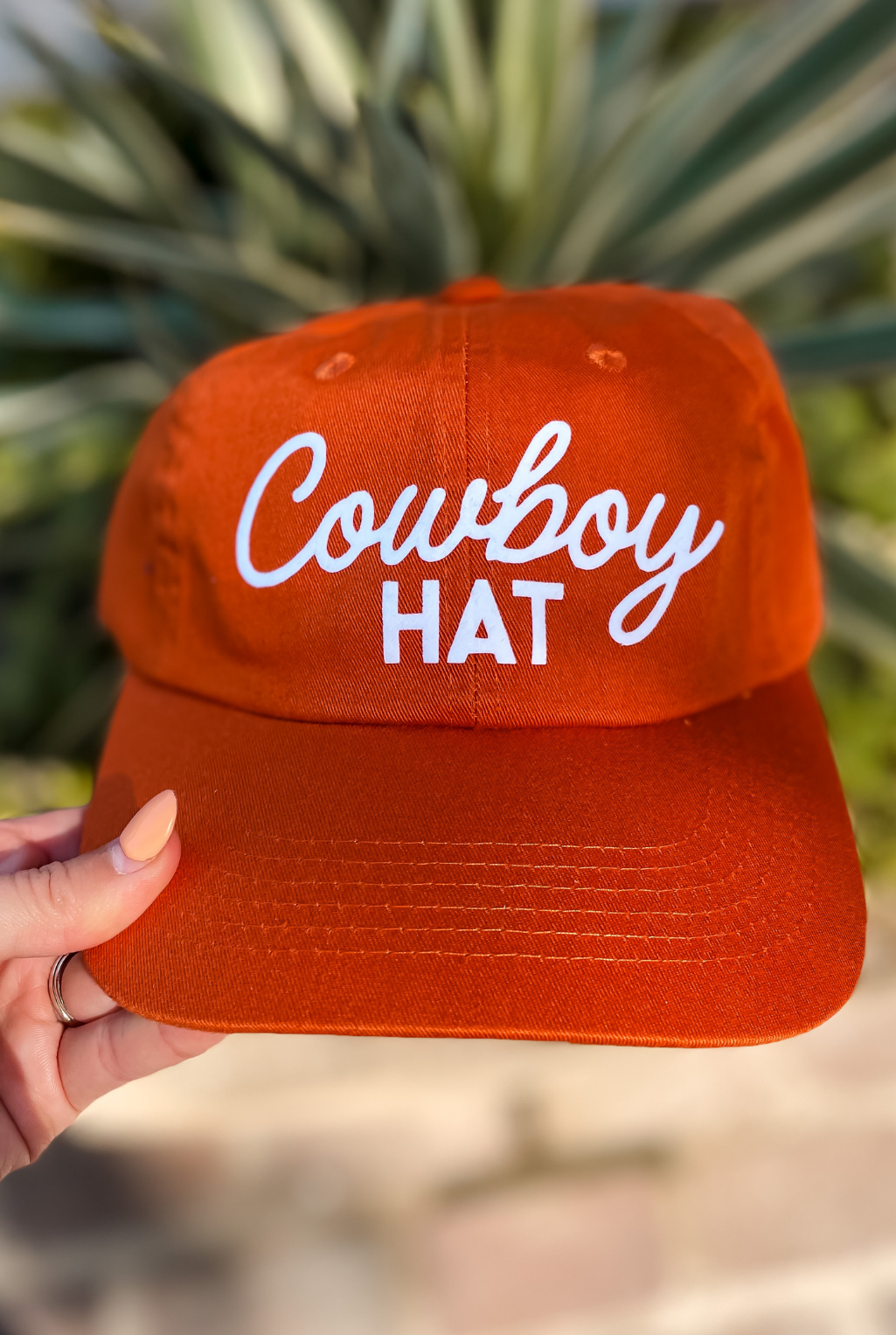 Cowboy Hat Ball Cap - Orange