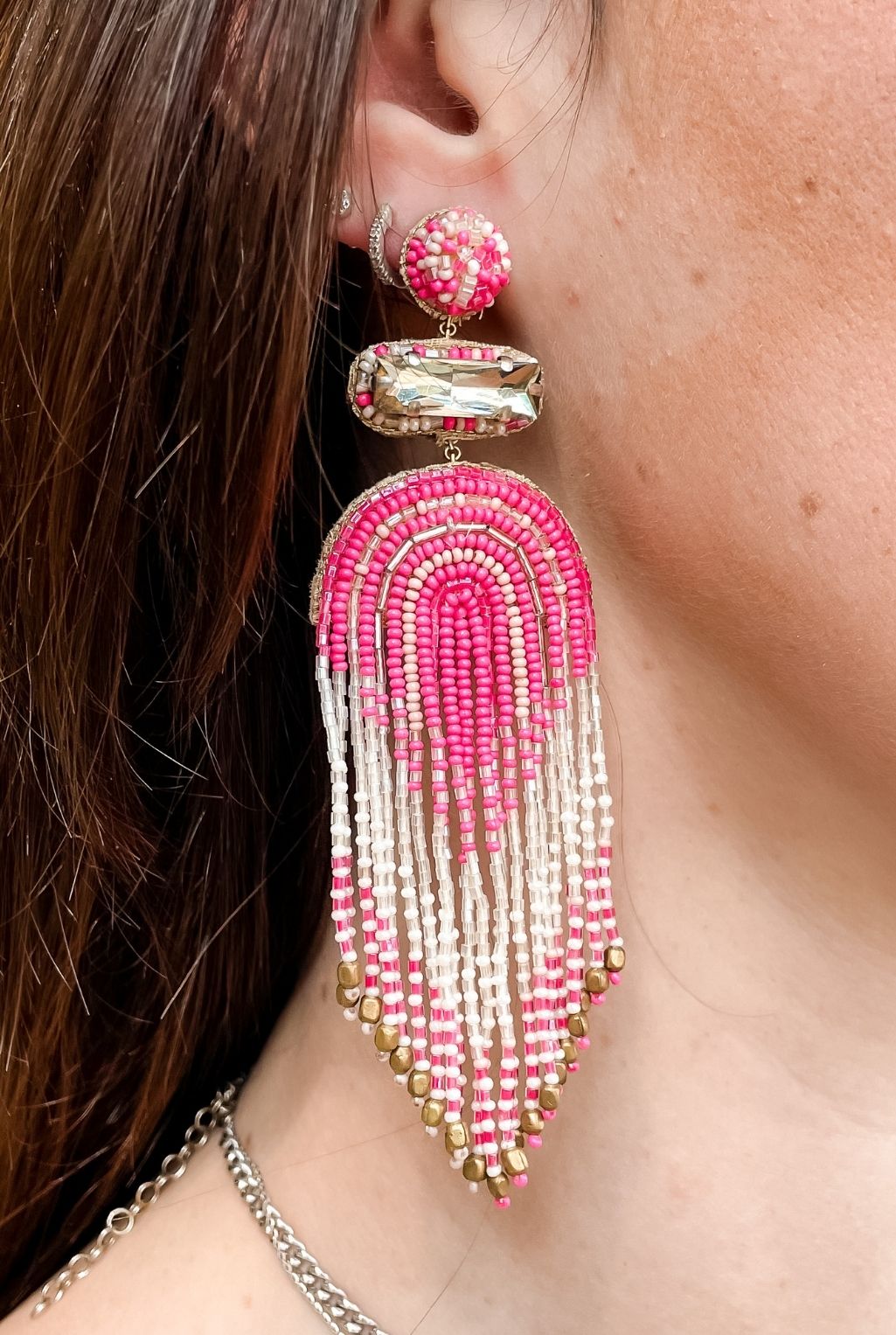 Ishani Earrings - Hot Pink