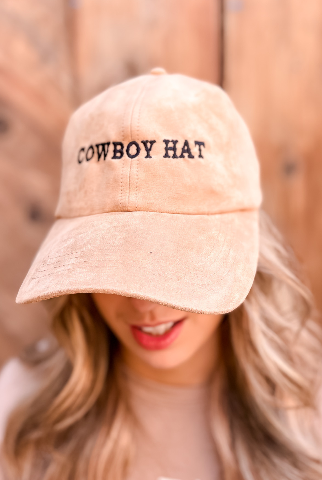 Cowboy Hat Suede Cap - Beige