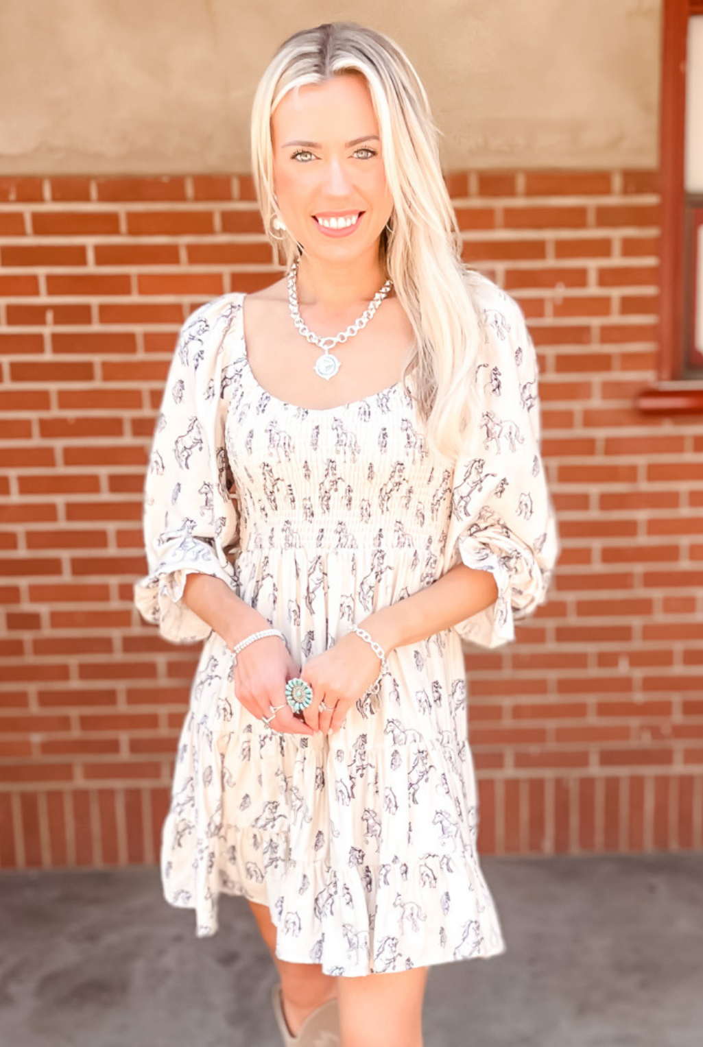 Prancing Pony Smocked Dress