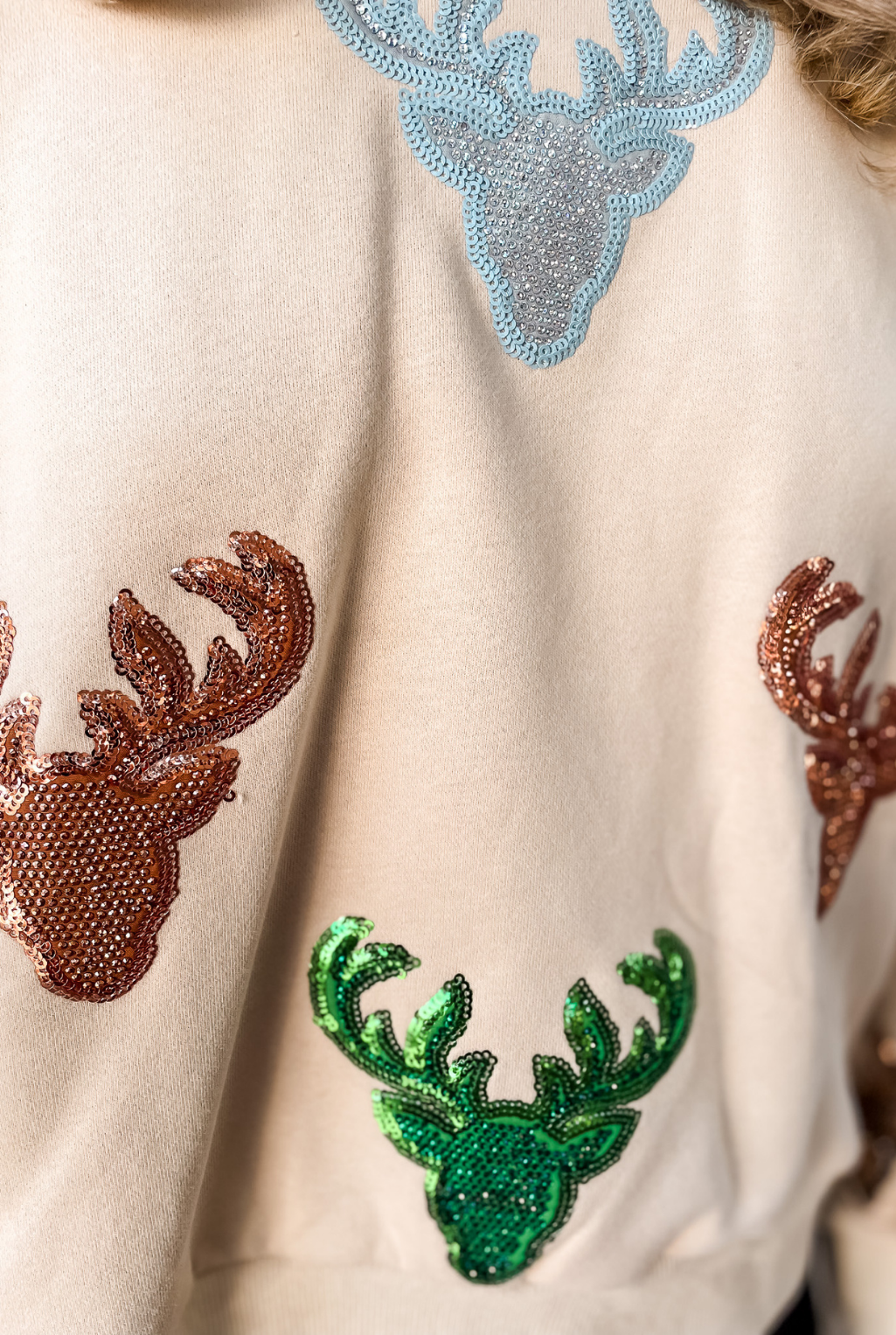 Queen Of Sparkles - Deer Head Sweatshirt