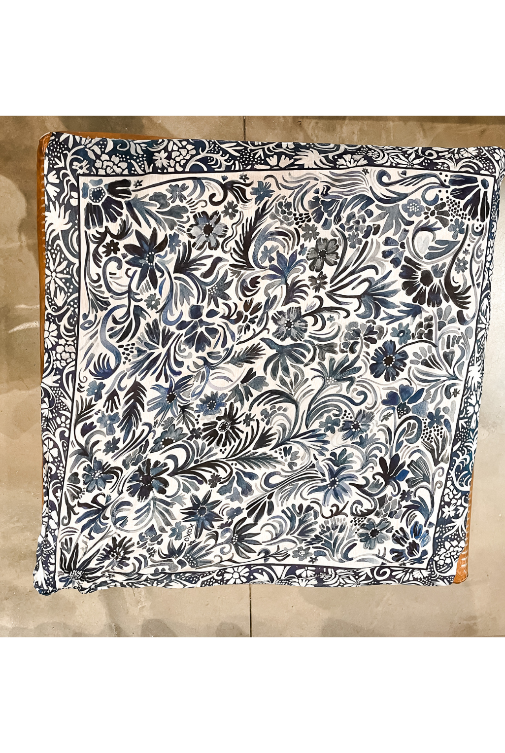Denim Flowers Scarf