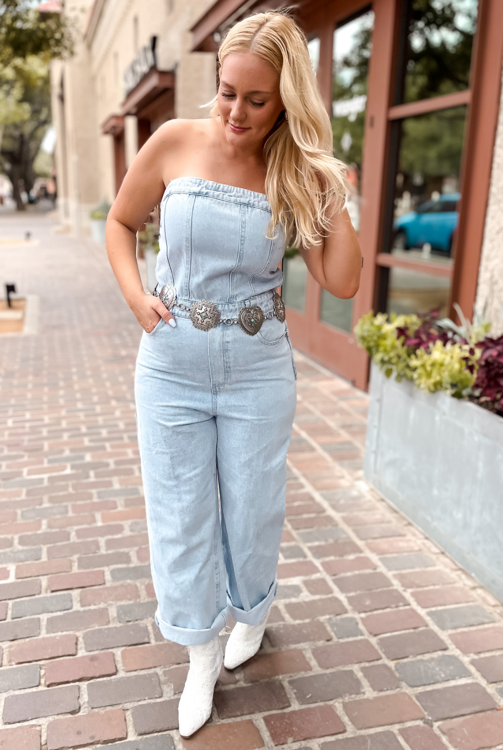 Denim Corset Jumpsuit