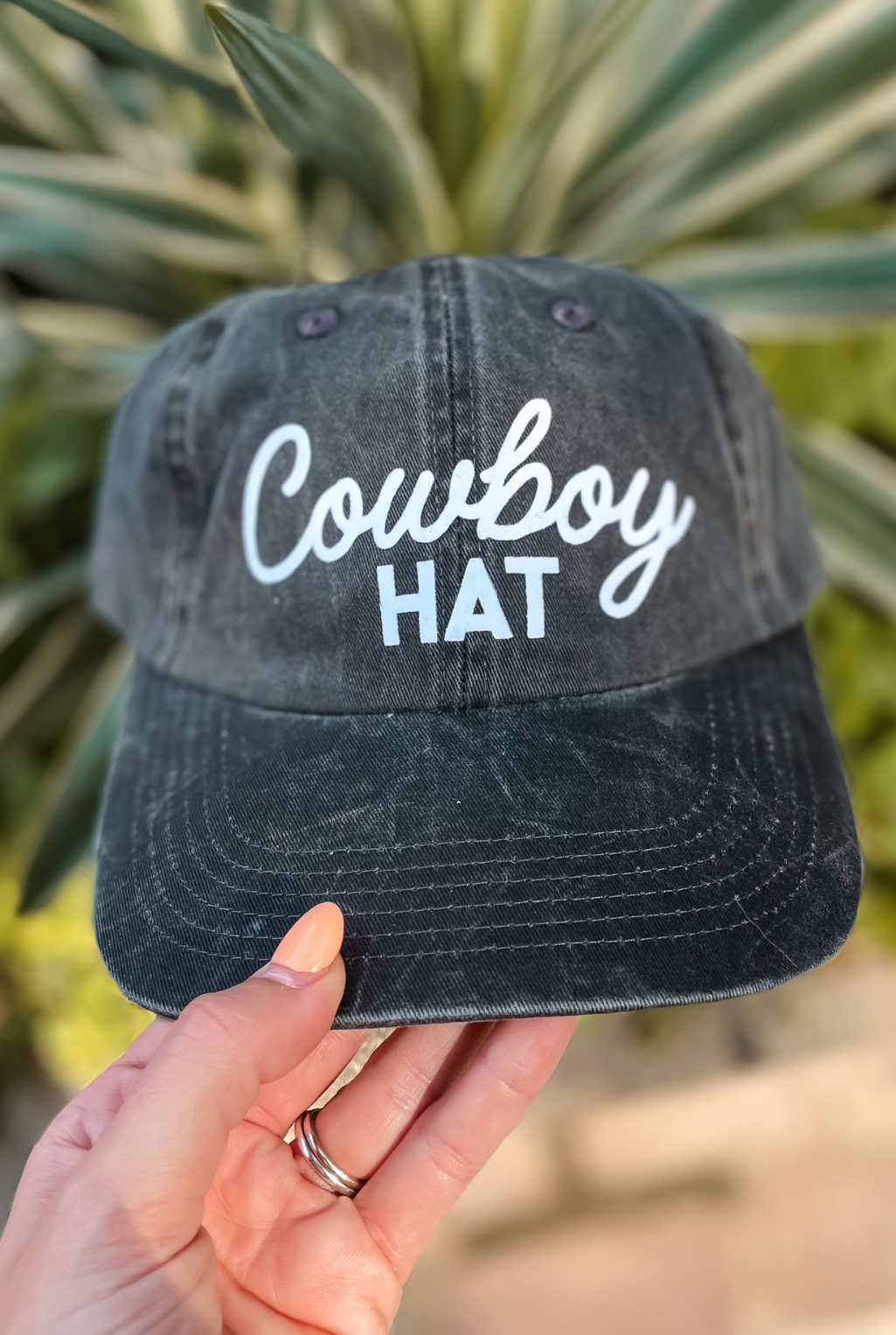 Cowboy Hat Ball Cap - Black