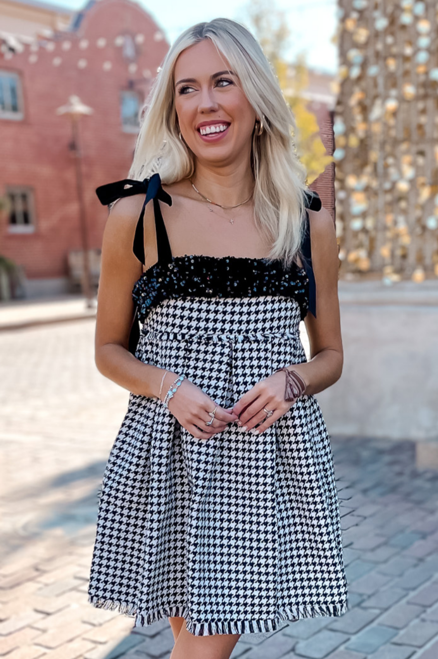 Gabrie Houndstooth Dress