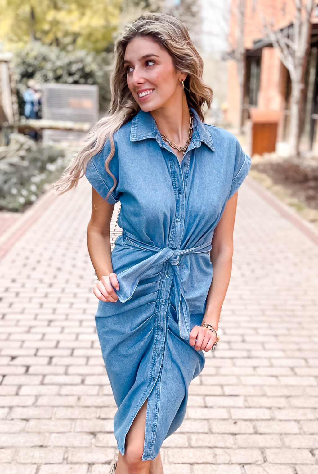Tori Dress - Chambray Blue