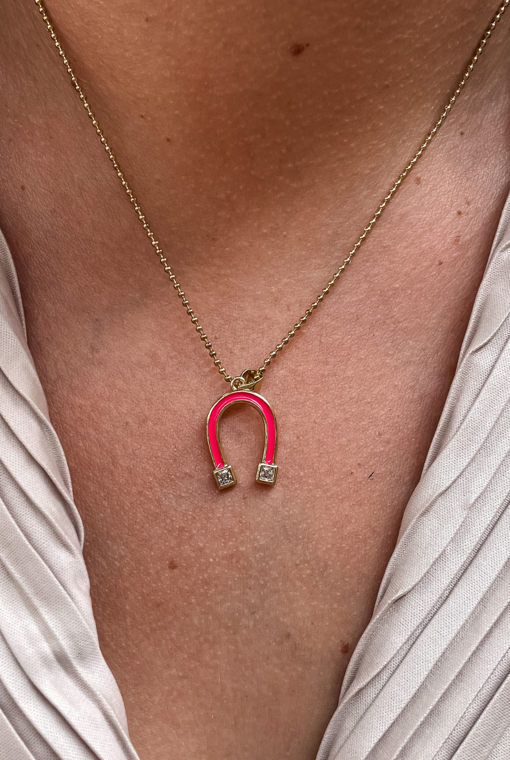 Just My Luck Necklace - Fuchsia