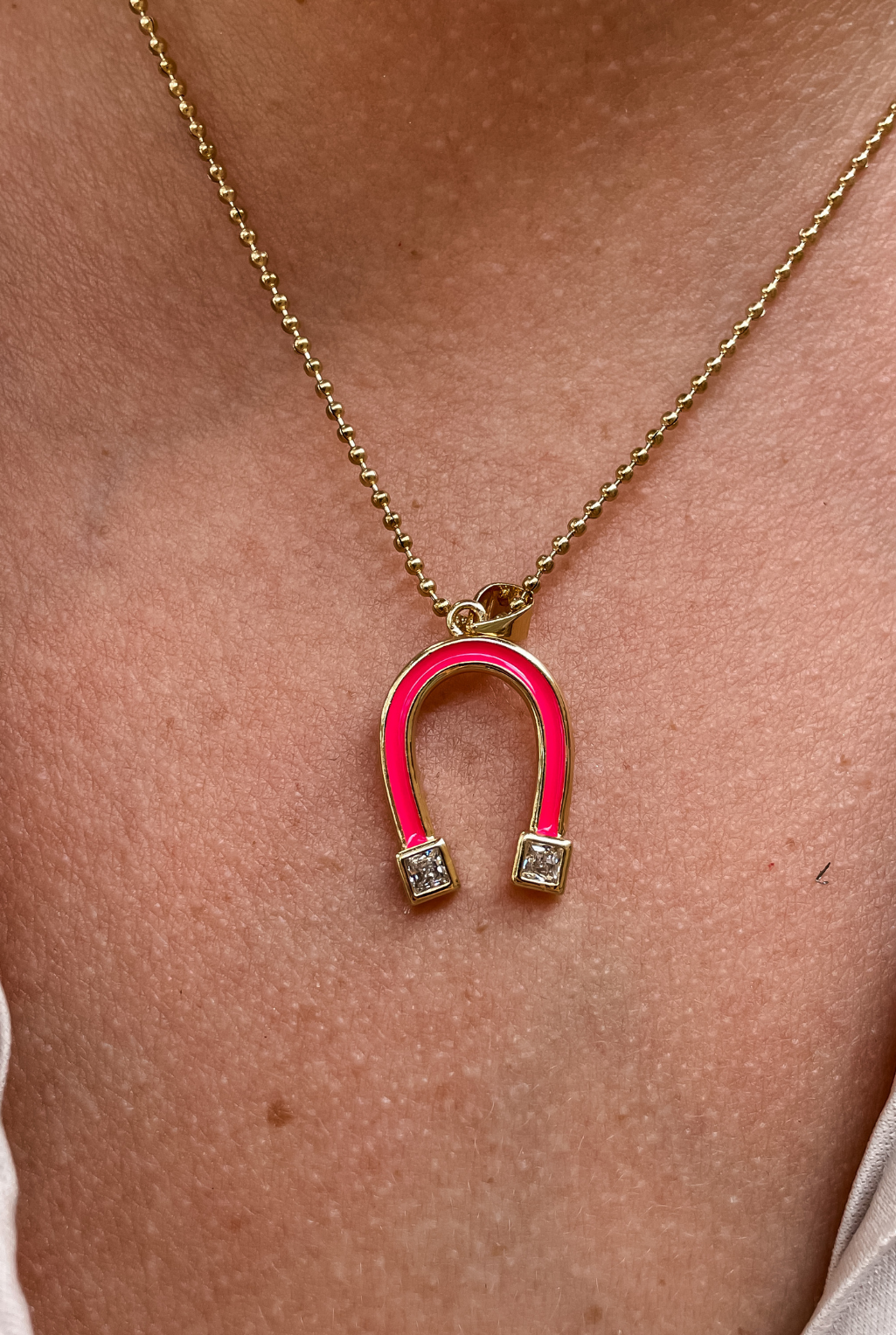 Just My Luck Necklace - Fuchsia