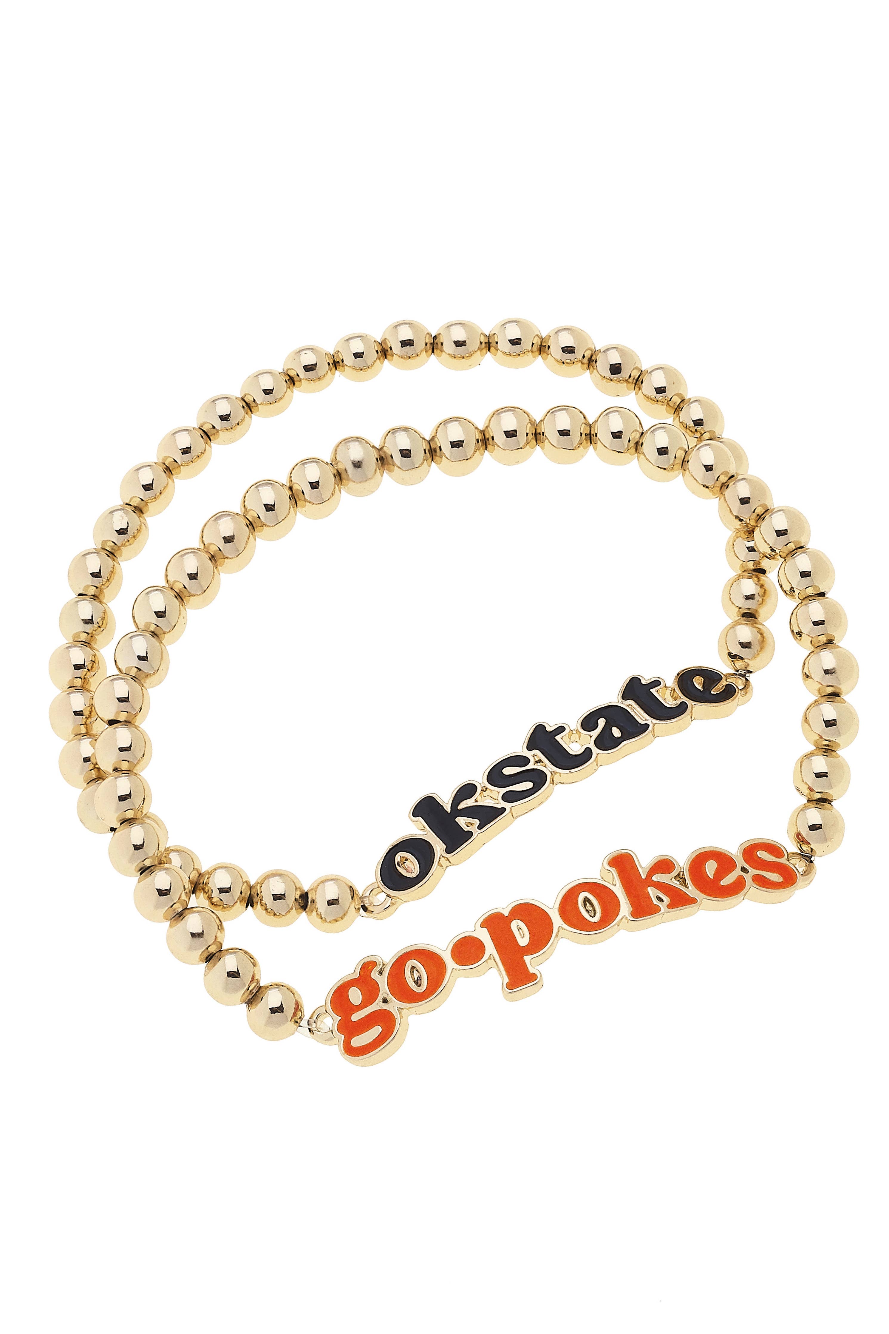 Oklahoma State Cowboys Slogan Bracelet Set