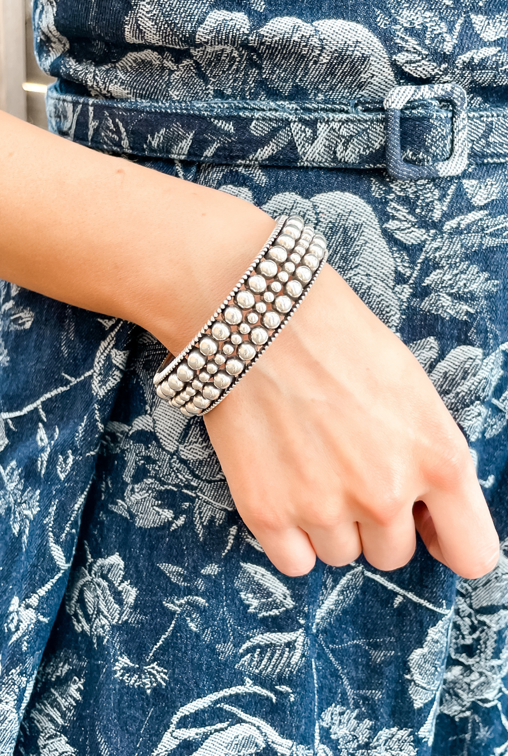 Pretty Tough Pierced Hinged Bangle - Tucker Brown