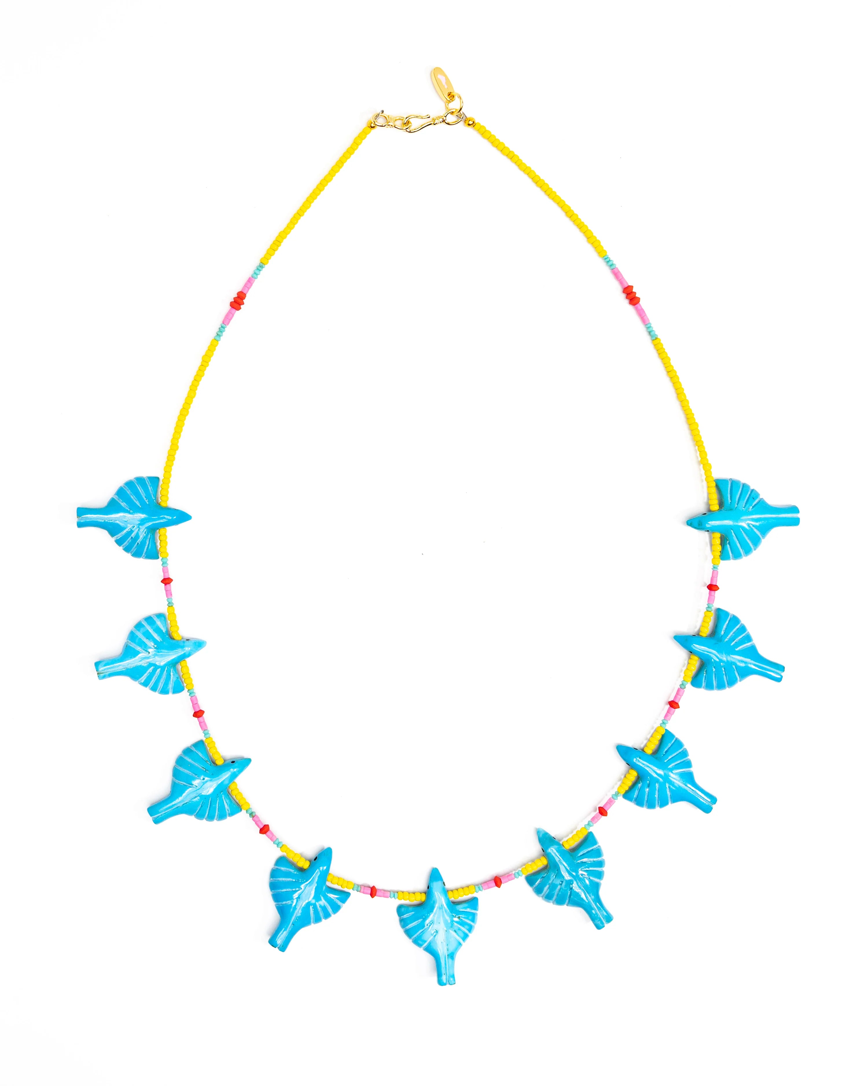 Turquoise Multi Bird Necklace