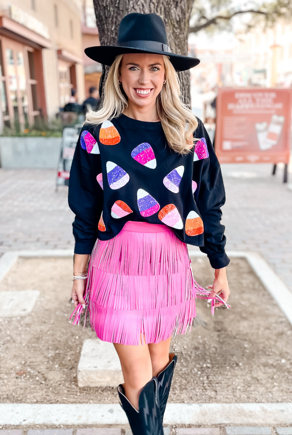 Candy Corn Sequin Sweatshirt