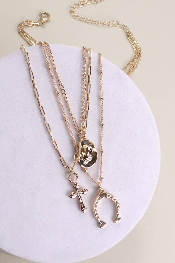 Triple Western Charm Necklace