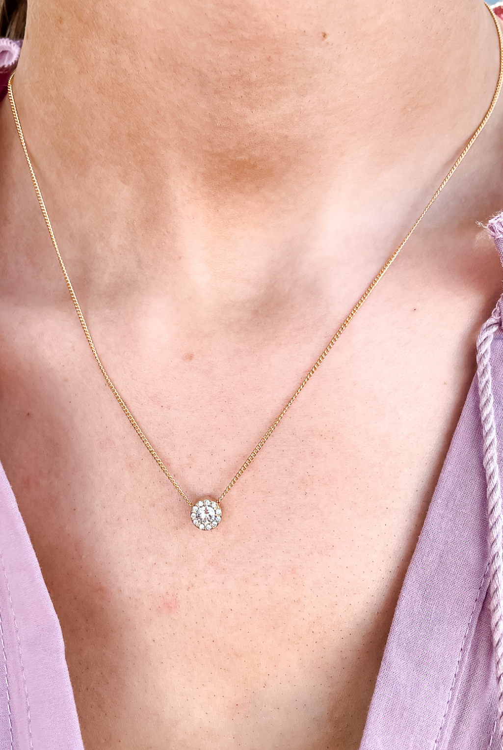 Illumina Mini Solitaire Gold Necklace