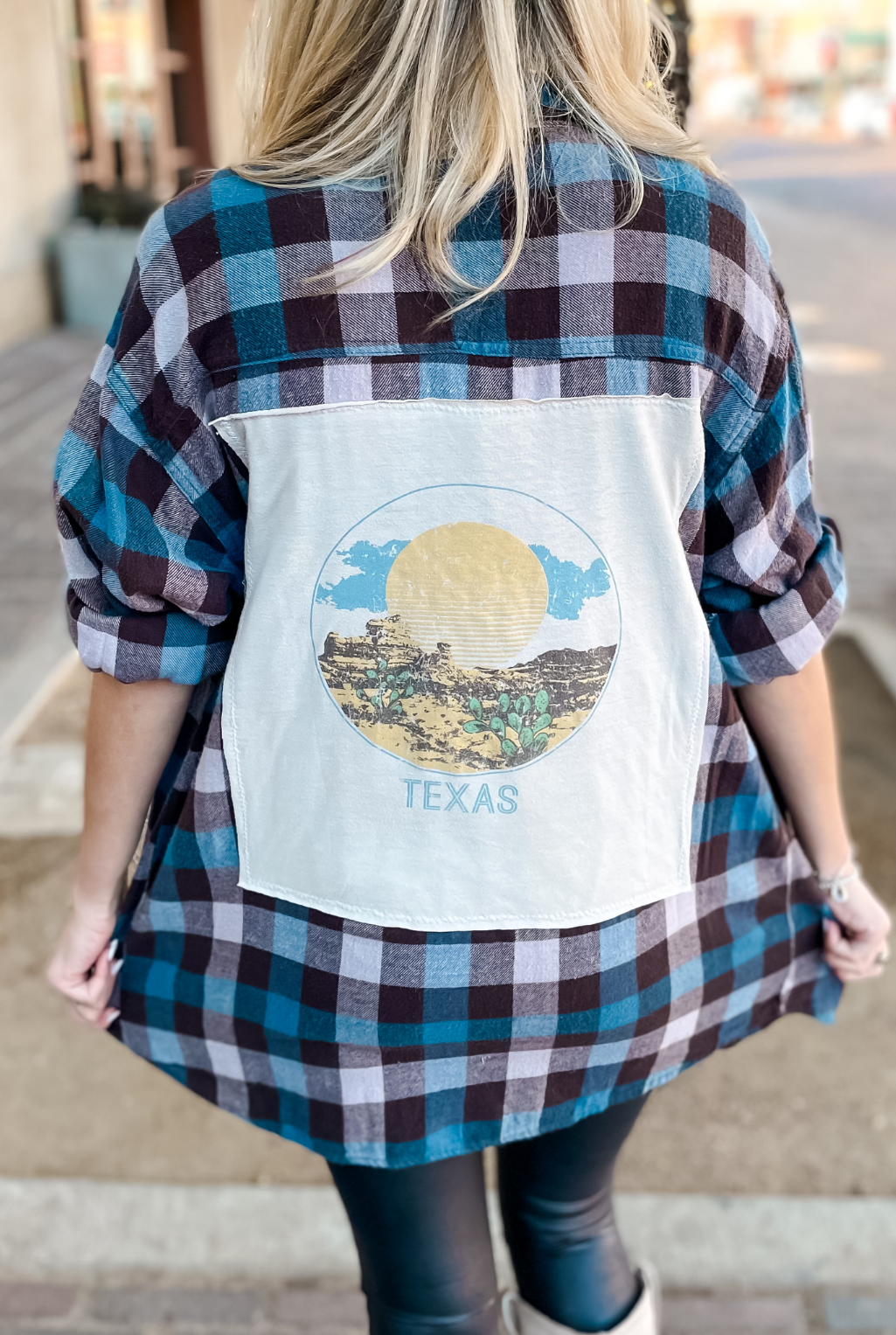 Vintage Texas T Back Flannel - Texas Cactus