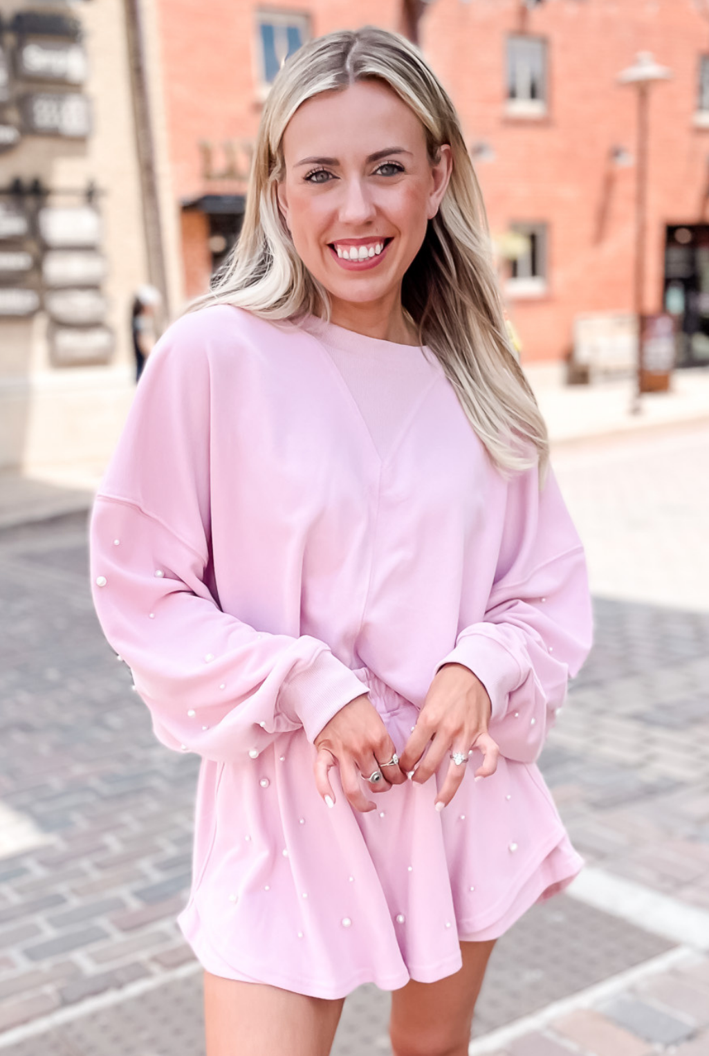 Pastel Pearls Short Set - Pink