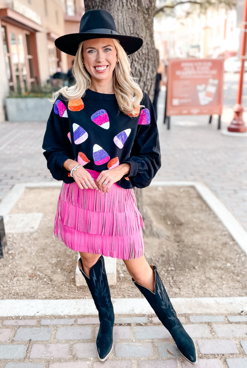 Candy Corn Sequin Sweatshirt