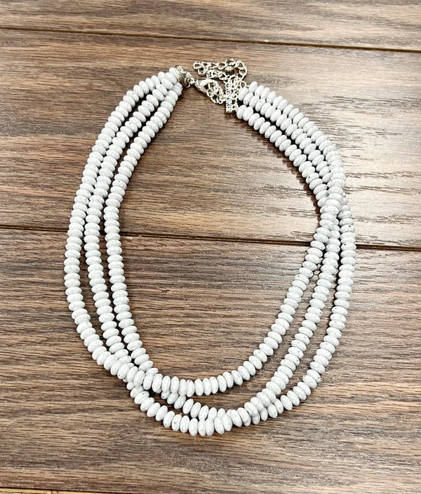 736136 Beaded Necklace - White