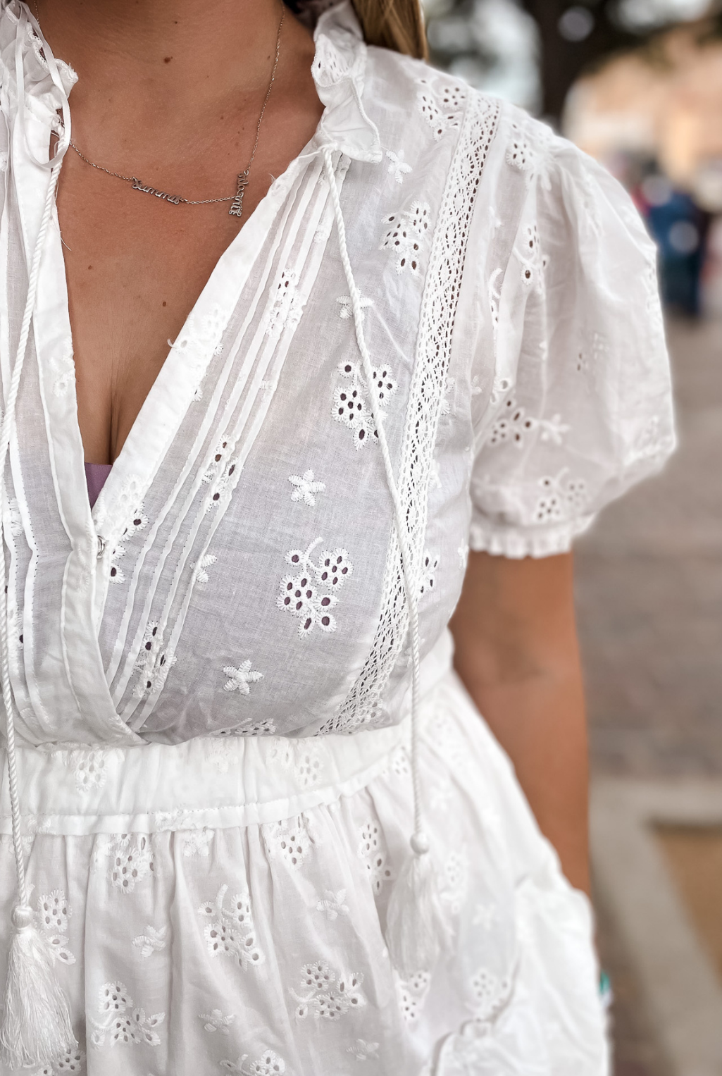 Eyelet Lace Mini Dress