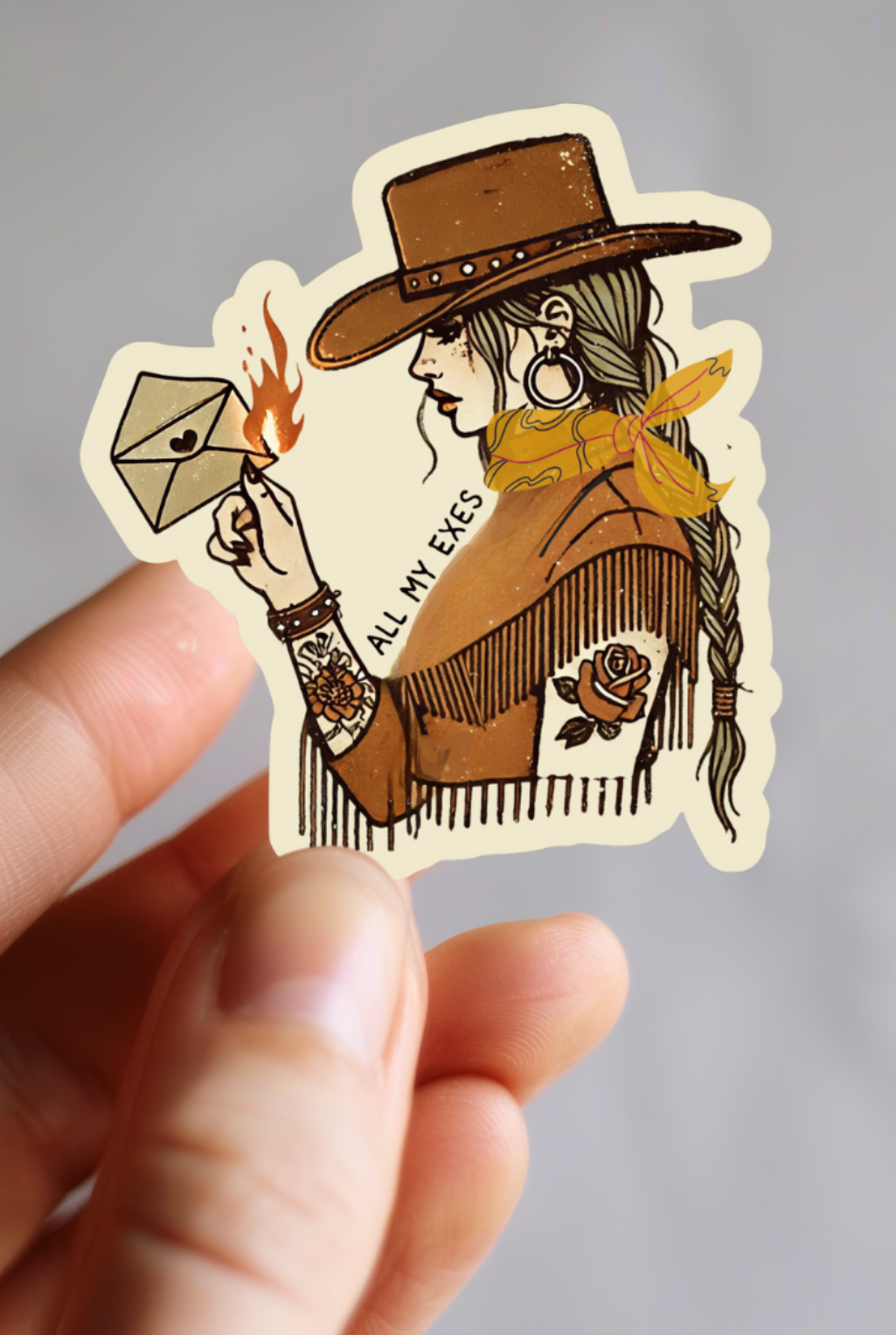 All My Exes Cowgirl Sticker